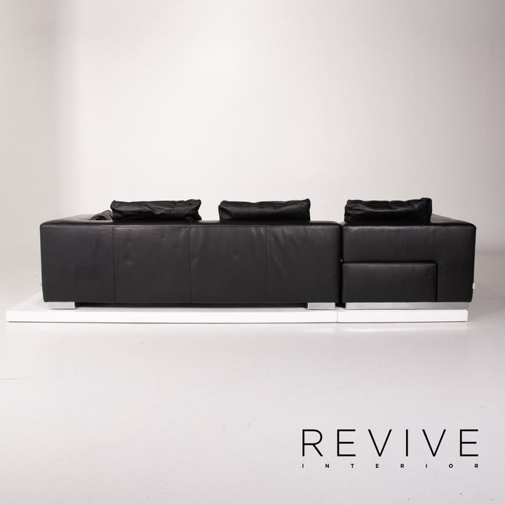 Brühl & Sippold Leder Sofa Schwarz Ecksofa #13971