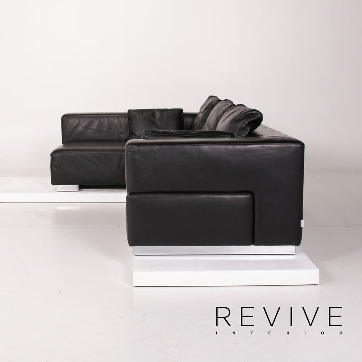 Brühl & Sippold Leder Sofa Schwarz Ecksofa #13971