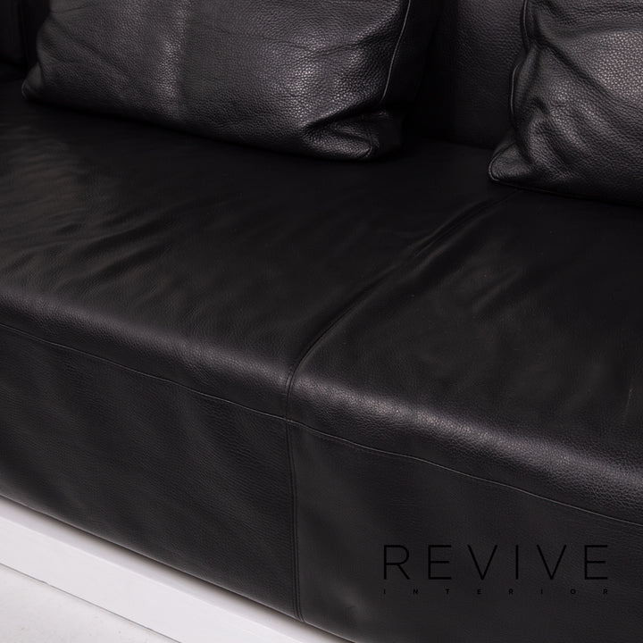 Brühl & Sippold Leder Sofa Schwarz Ecksofa #13971