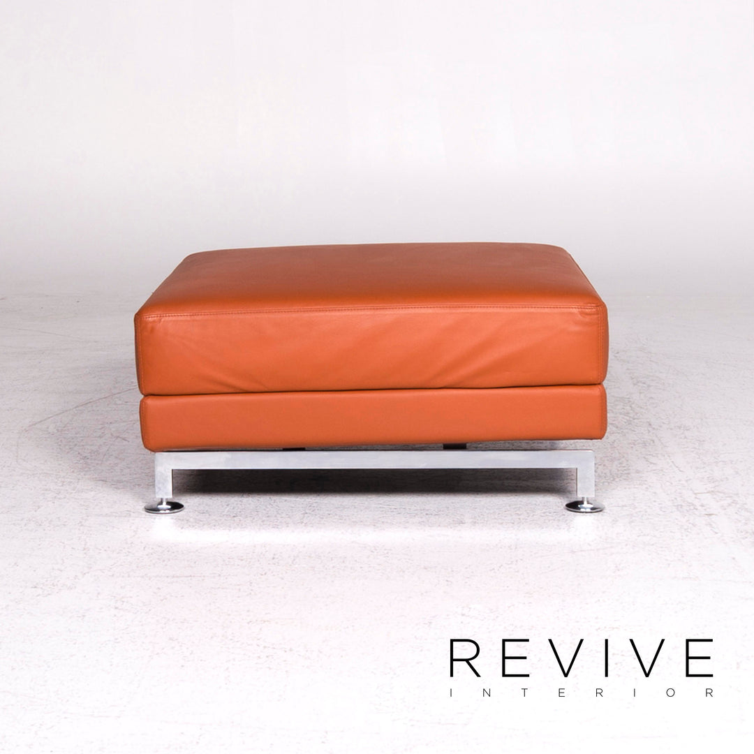 Brühl Moule Designer Leder Hocker Orange Schemel #8212