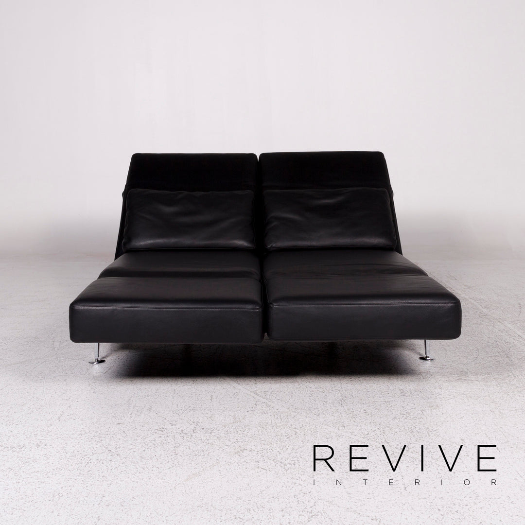 Brühl und Sippold Moule Designer Leder Sofa Schwarz Zweisitzer inkl. Funktion #9982