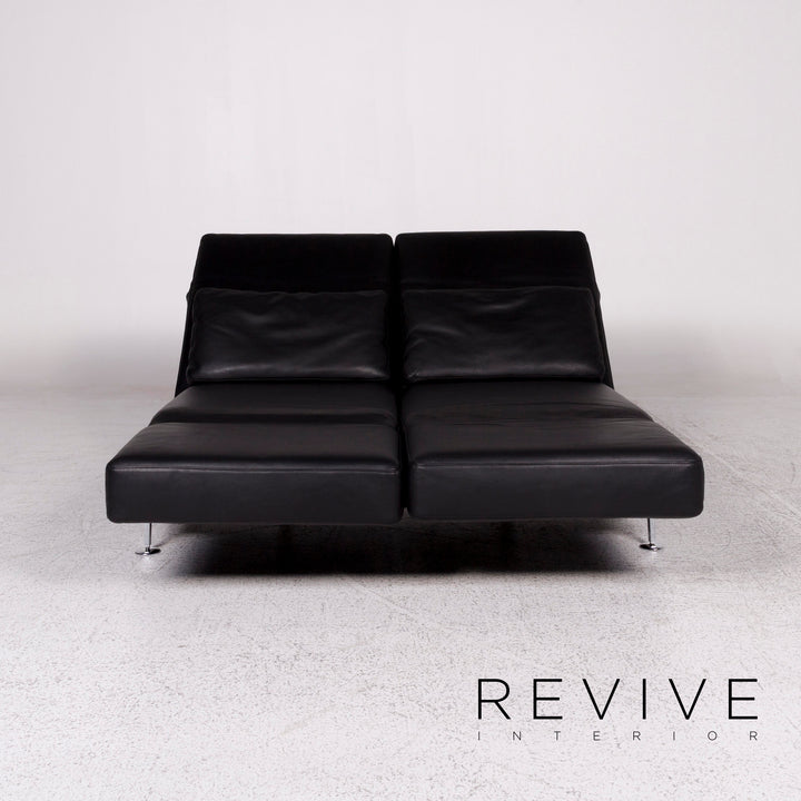 Brühl und Sippold Moule Designer Leder Sofa Schwarz Zweisitzer inkl. Funktion #9982