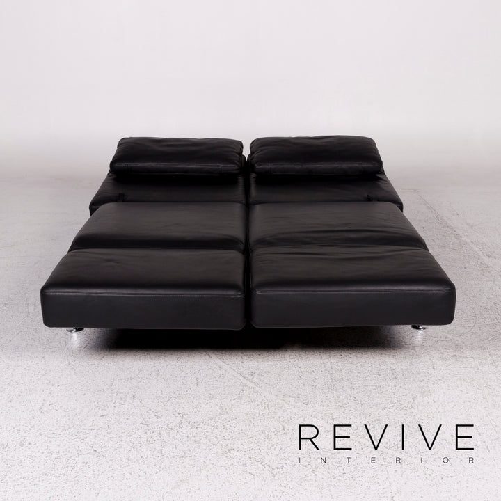 Brühl und Sippold Moule Designer Leder Sofa Schwarz Zweisitzer inkl. Funktion #9982