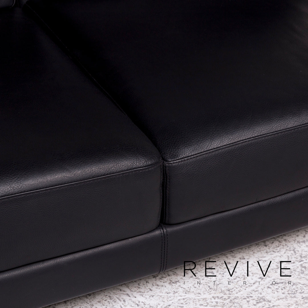 Brühl und Sippold Moule Designer Leder Sofa Schwarz Zweisitzer inkl. Funktion #9982