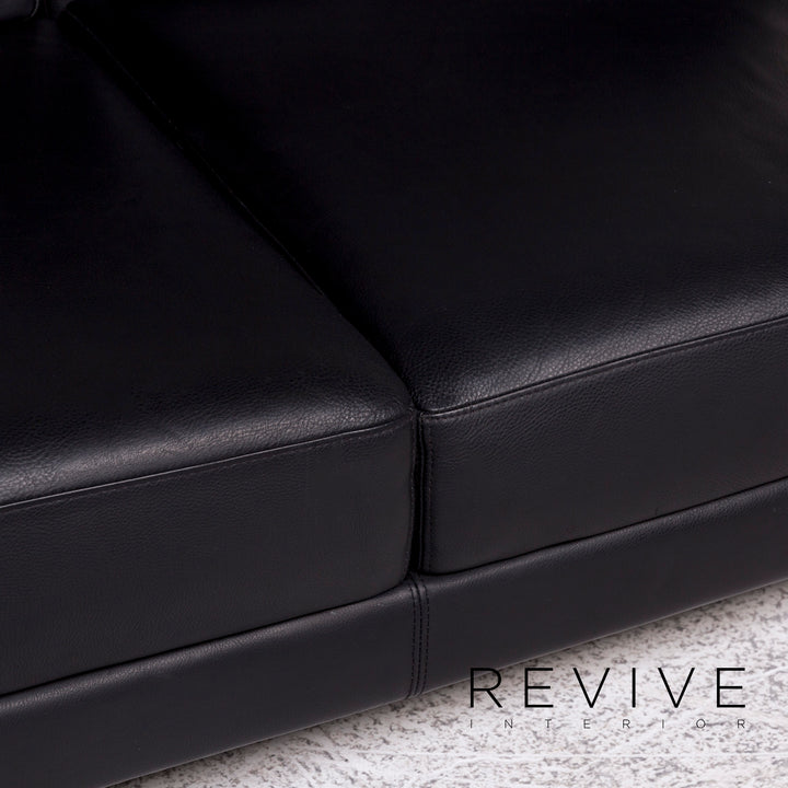 Brühl und Sippold Moule Designer Leder Sofa Schwarz Zweisitzer inkl. Funktion #9982