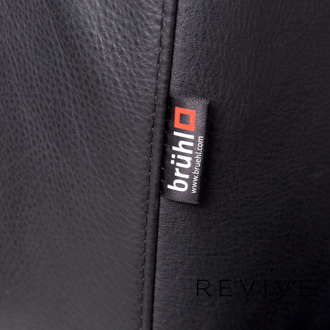 Brühl und Sippold Moule Designer Leder Sofa Schwarz Zweisitzer inkl. Funktion #9982