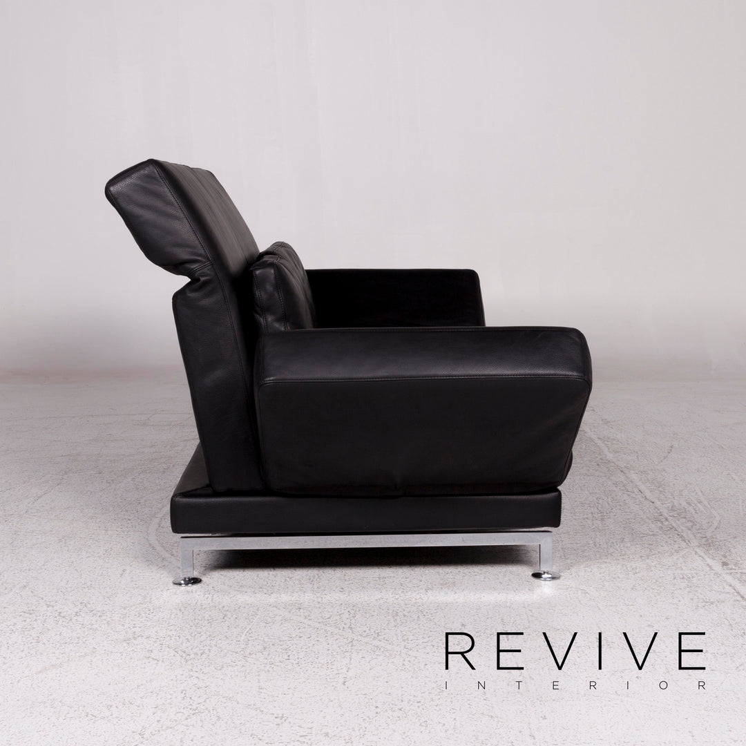 Brühl und Sippold Moule Designer Leder Sofa Schwarz Zweisitzer inkl. Funktion #9982