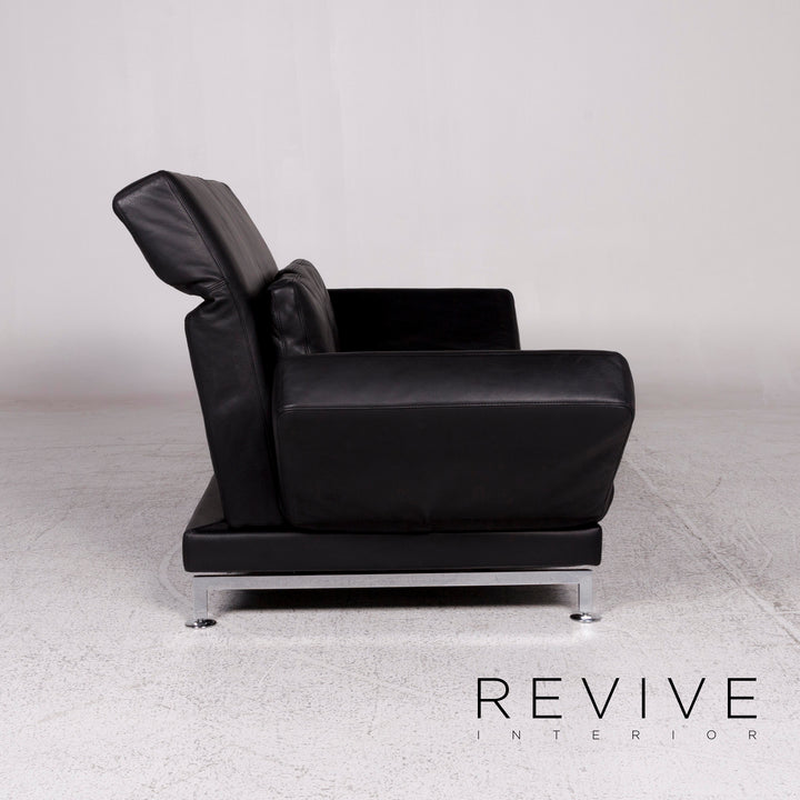 Brühl und Sippold Moule Designer Leder Sofa Schwarz Zweisitzer inkl. Funktion #9982