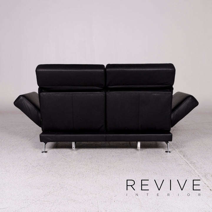 Brühl und Sippold Moule Designer Leder Sofa Schwarz Zweisitzer inkl. Funktion #9982