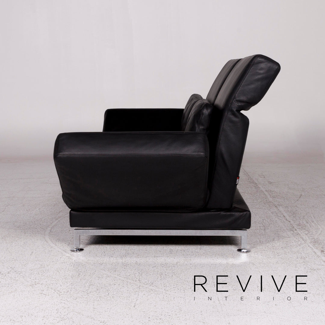 Brühl und Sippold Moule Designer Leder Sofa Schwarz Zweisitzer inkl. Funktion #9982