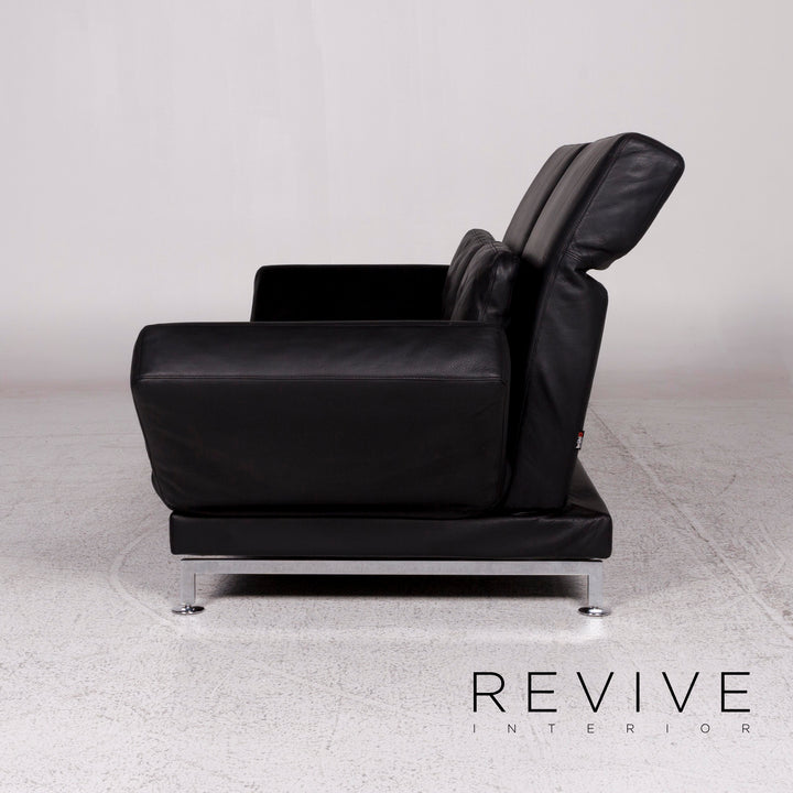 Brühl und Sippold Moule Designer Leder Sofa Schwarz Zweisitzer inkl. Funktion #9982