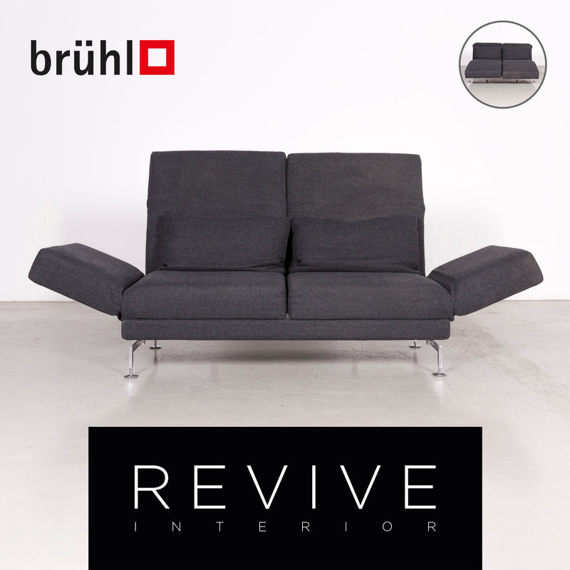 Brühl Moule Designer Stoff Sofa Grau Dreisitzer Couch Funktion 