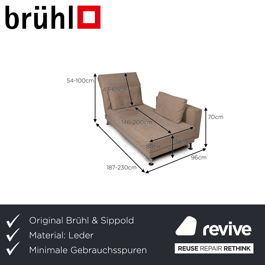 Brühl &amp; Sippold Moule leather lounger cream function