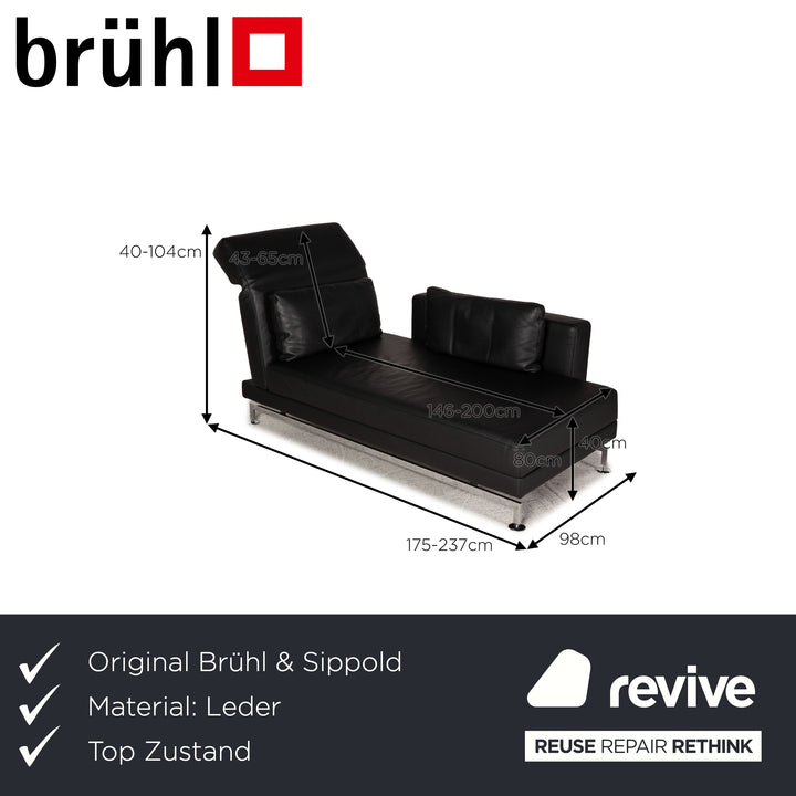 Brühl &amp; Sippold Moule Leather Lounger Black Function relax function