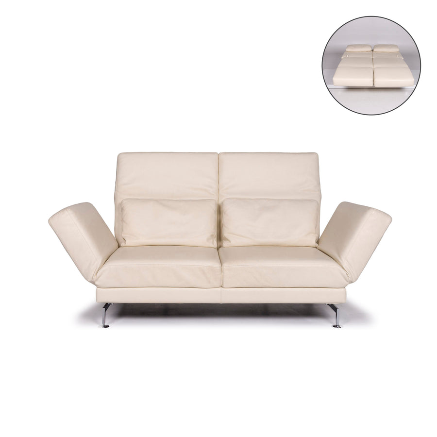 Brühl Moule leather sofa bed cream sofa rela function couch #10769