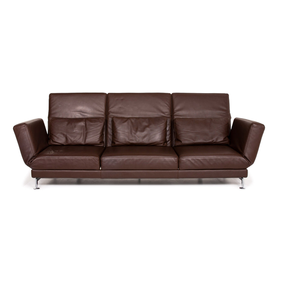 Brühl & Sippold Moule Leder Sofa Braun Dreisitzer Funktion Relaxfunktion Couch #14205