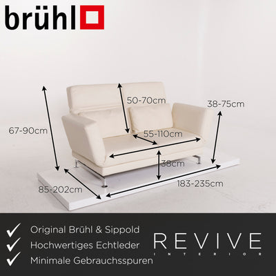 Brühl & Sippold Moule Leder Sofa Creme Zweisitzer #12344