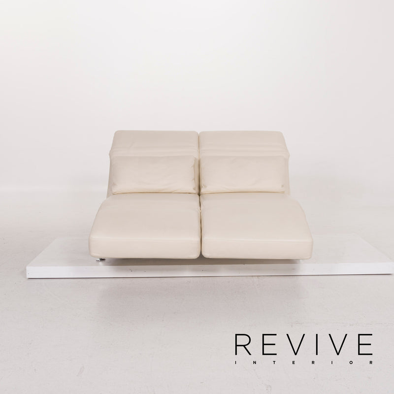 Brühl & Sippold Moule Leder Sofa Creme Zweisitzer 