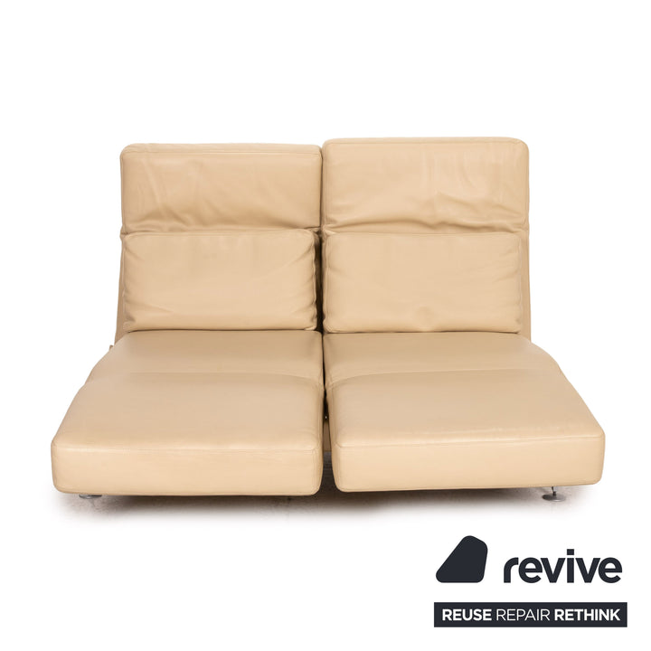 Brühl Moule Leder Sofa Creme Zweisitzer Funktion Relaxfunktion Couch