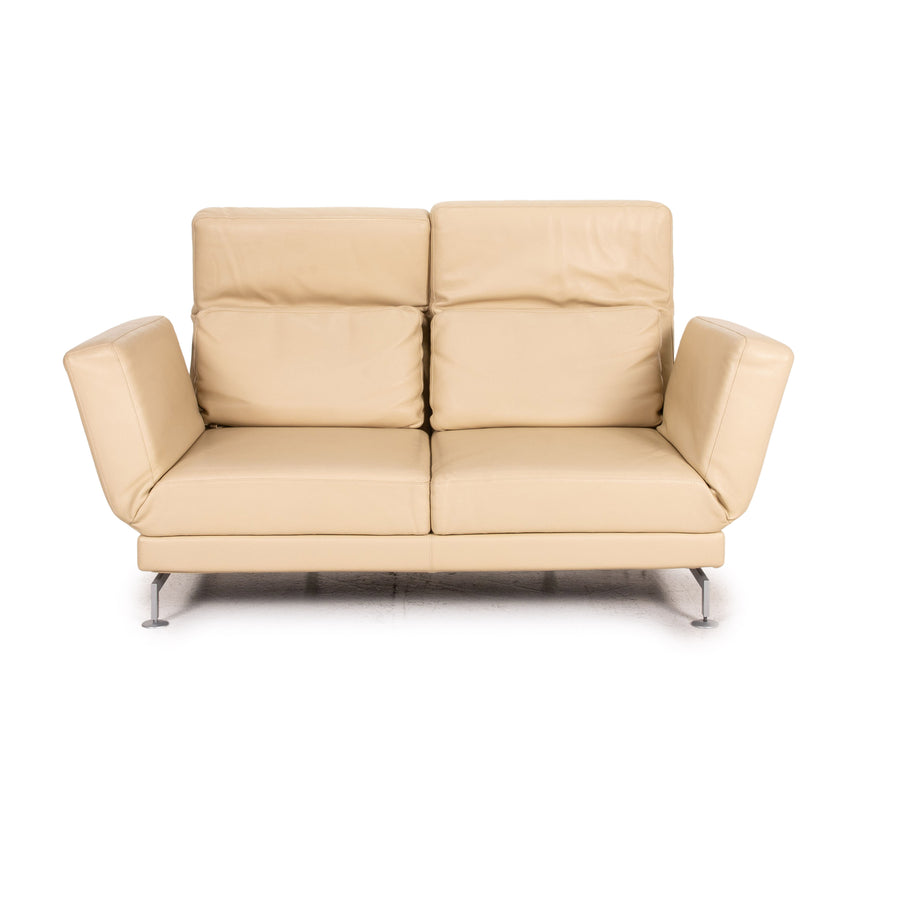 Brühl Moule Leder Sofa Creme Zweisitzer Funktion Relaxfunktion Couch