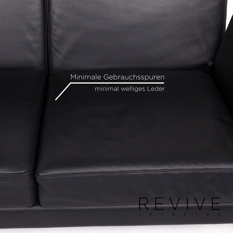 Brühl Moule Leder Sofa Schwarz Zweisitzer Funktion Relaxfunktion Couch 