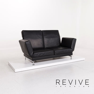 Brühl Moule Leder Sofa Schwarz Zweisitzer Funktion Relaxfunktion Couch #12308