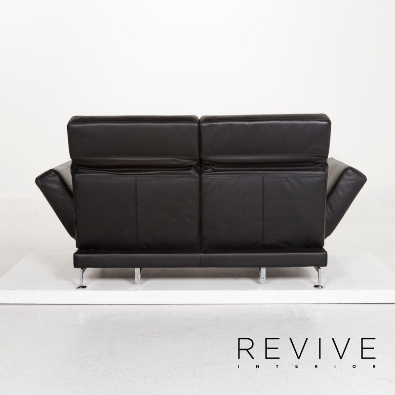 Brühl Moule Leder Sofa Schwarz Zweisitzer Funktion Schlaffunktion Relaxfunktion Schlafsofa Couch 
