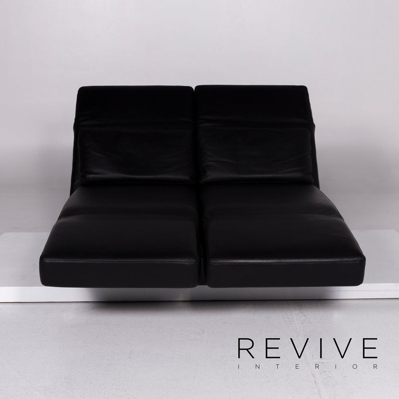 Brühl Moule Leder Sofa Schwarz Zweisitzer inkl. Funktion 