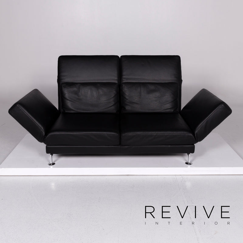 Brühl Moule Leder Sofa Schwarz Zweisitzer inkl. Funktion 