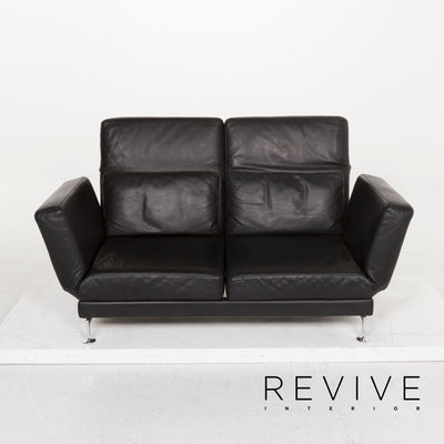 Brühl Moule Leder Sofa Schwarz Zweisitzer inkl. Funktion #13236