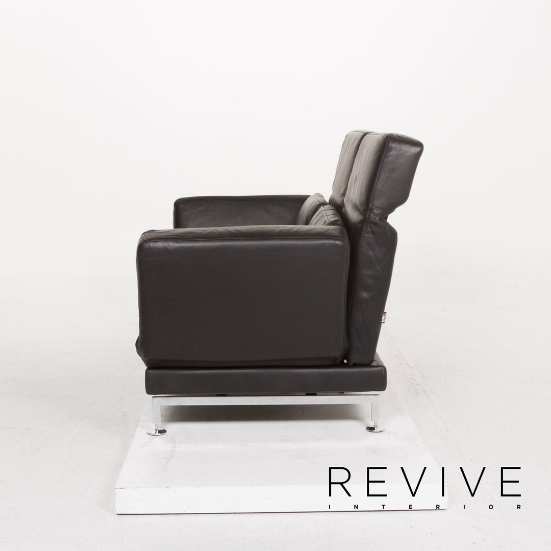 Brühl Moule Leder Sofa Schwarz Zweisitzer inkl. Funktion #13236