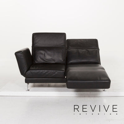 Brühl Moule Leder Sofa Schwarz Zweisitzer inkl. Funktion #13236