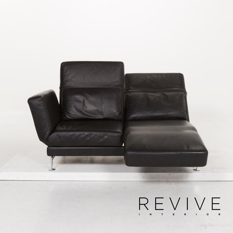 Brühl Moule Leder Sofa Schwarz Zweisitzer inkl. Funktion 