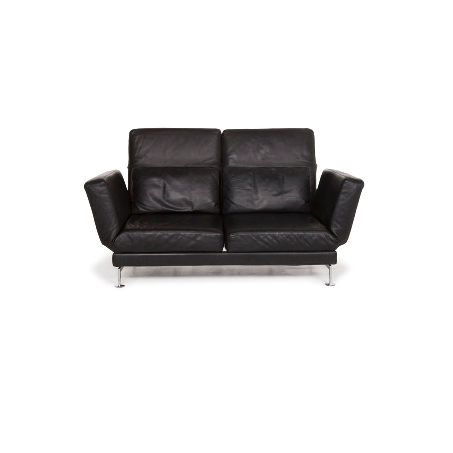 Brühl Moule Leder Sofa Schwarz Zweisitzer inkl. Funktion #13236