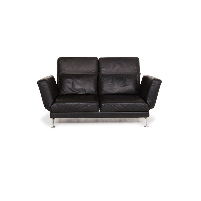 Brühl Moule Leder Sofa Schwarz Zweisitzer inkl. Funktion 