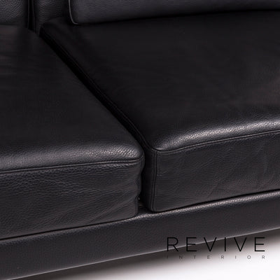 Brühl Moule Leder Sofa Schwarz Zweisitzer Relaxfunktion Funktion Couch #12052