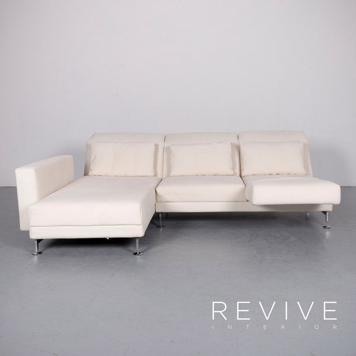 Brühl Moule Stoff Ecksofa Creme Weiß Recamiere Funktion #6271
