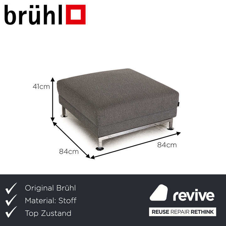 Brühl &amp; Sippold Moule fabric stool grey