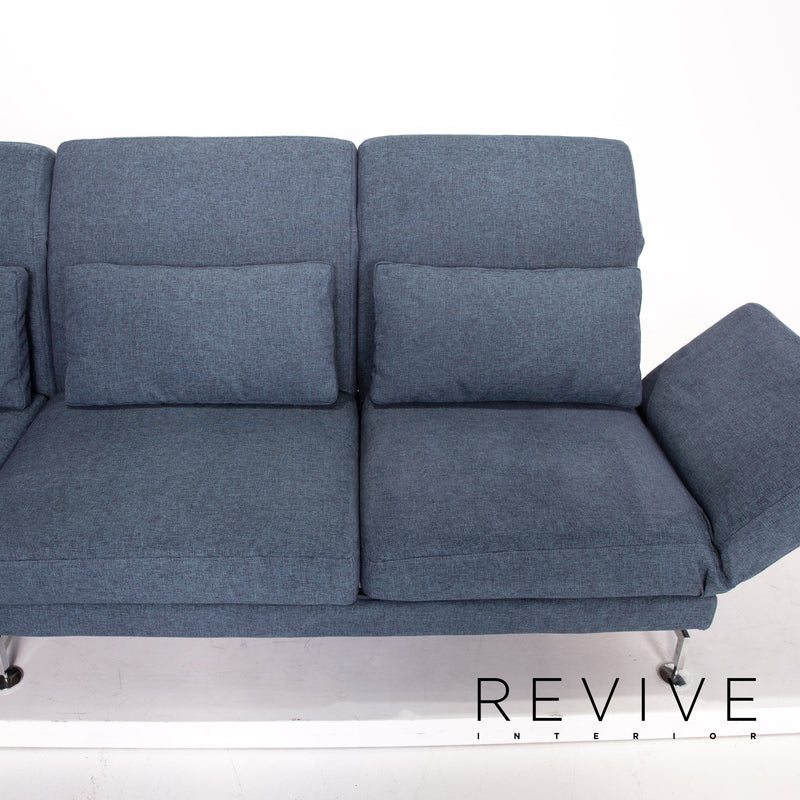 Brühl Moule Stoff Sofa Blau Funktion Relaxfunktion Couch 