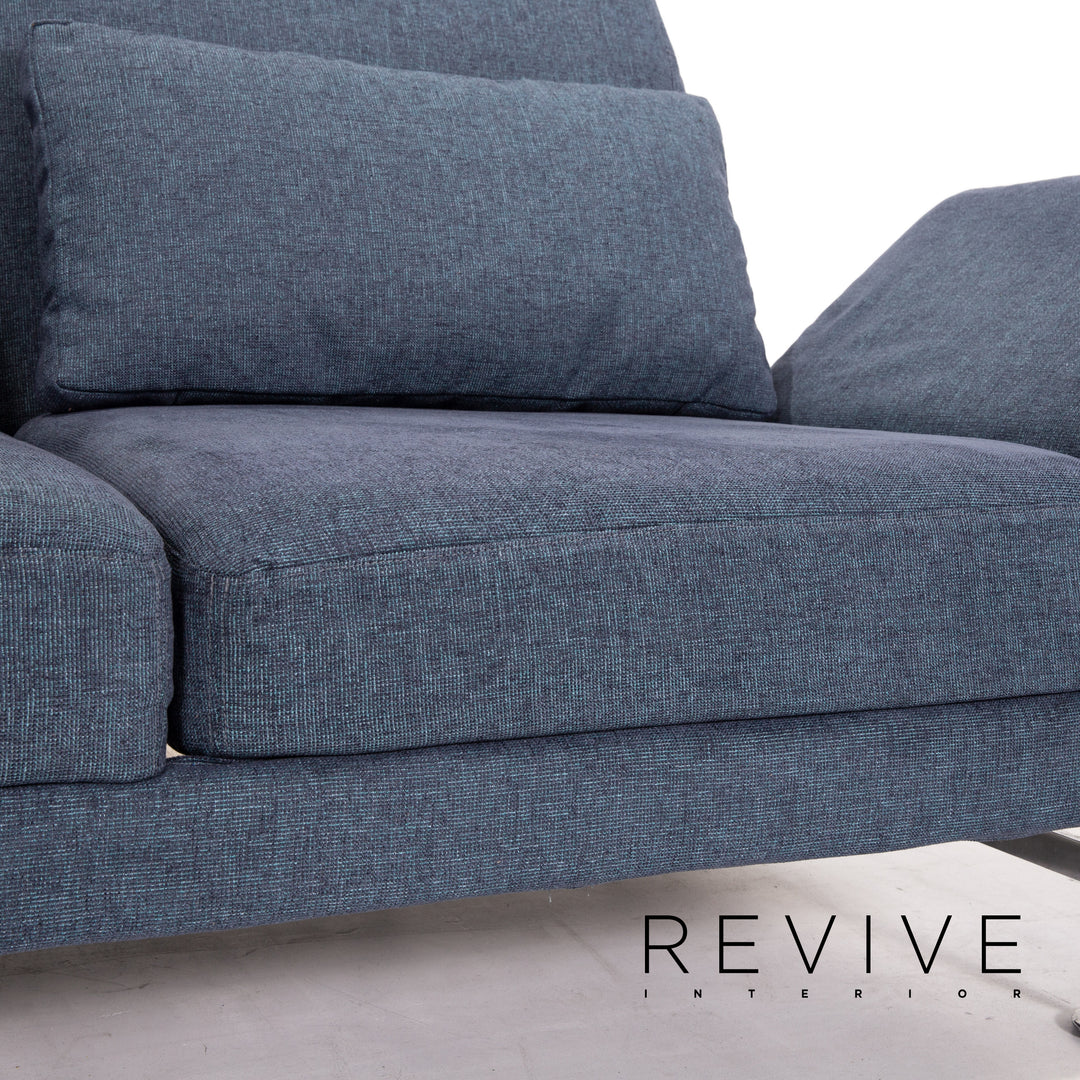 Brühl Moule fabric sofa blue function relax function couch #12929