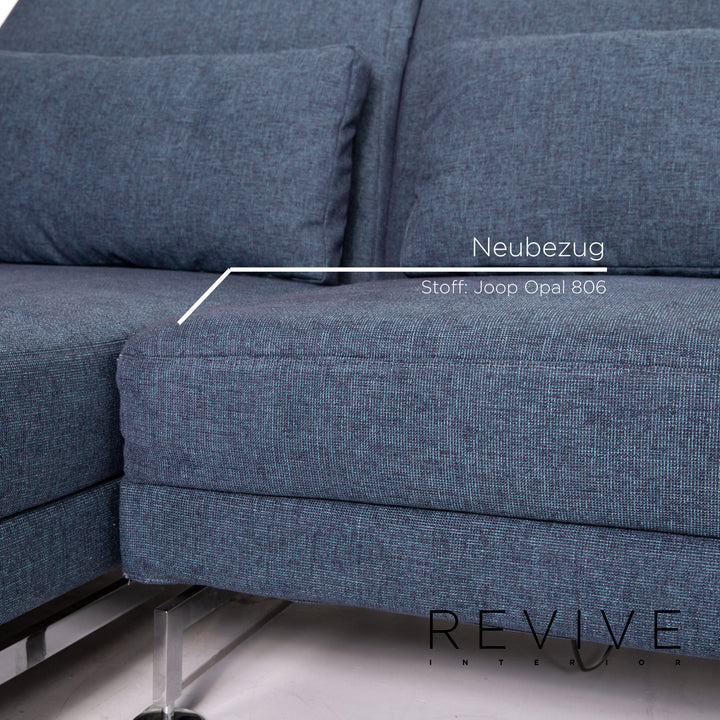 Brühl Moule fabric sofa blue function relax function couch #12929