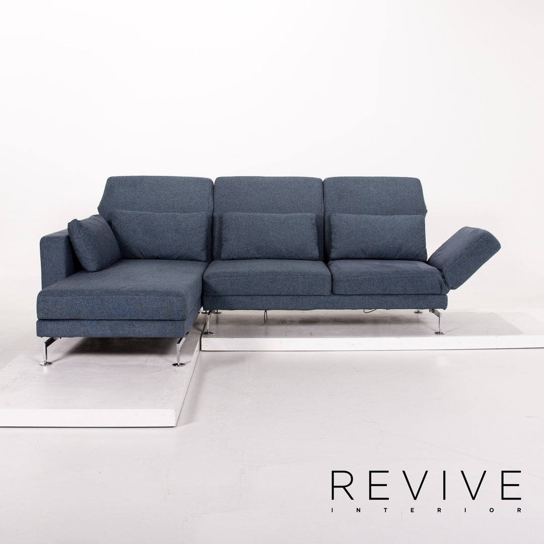 Brühl Moule fabric sofa blue function relax function couch #12929