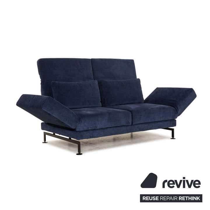 Brühl &amp; Sippold Moule fabric sofa blue two-seater function sleeping function