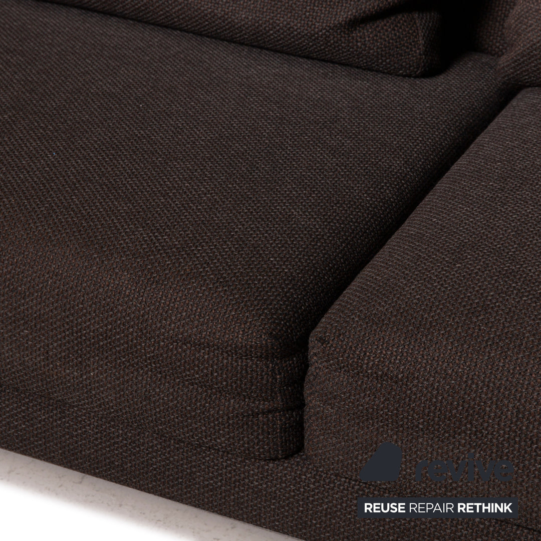 Brühl Moule fabric sofa brown corner sofa function relax function dark brown