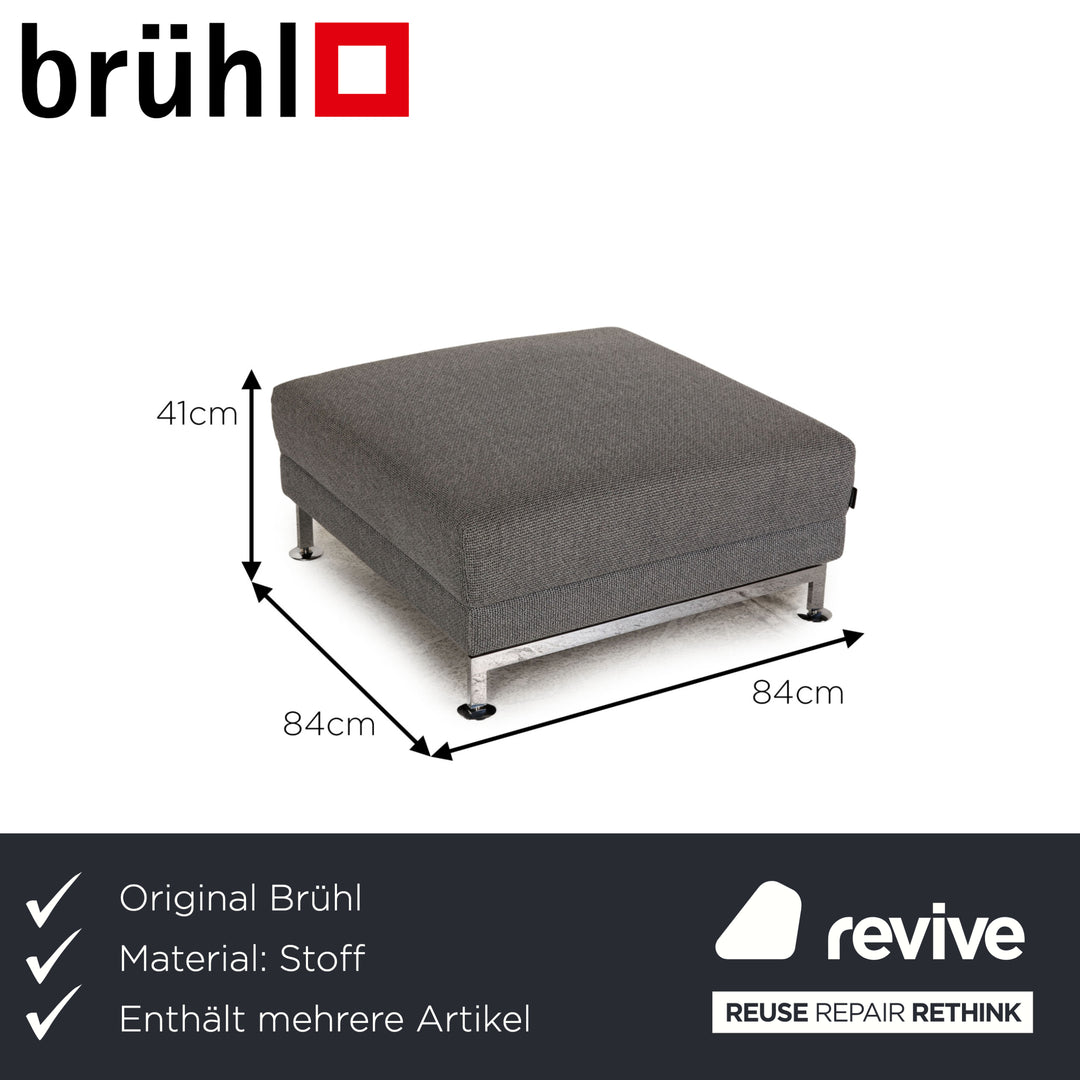 Brühl &amp; Sippold Moule fabric sofa set gray corner sofa stool