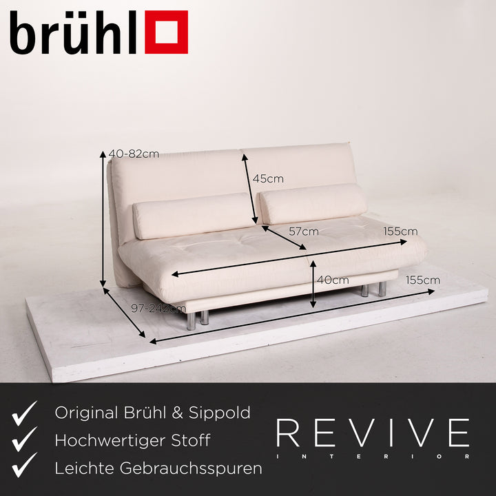 Brühl & Sippold Quint Stoff Schlafsofa Creme Zweisitzer Funktion Schlaffunktion Sofa Couch #