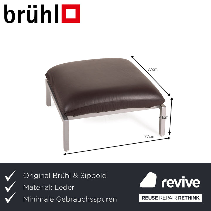 Brühl & Sippold Roro Leder Hocker Braun Metall