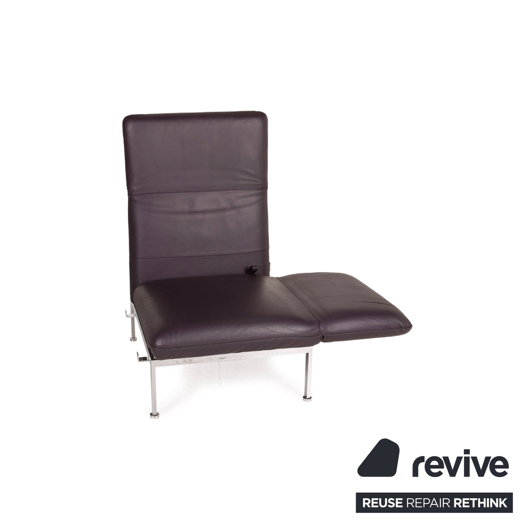 Brühl &amp; Sippold Roro leather armchair Aubergine function lounger relaxation function
