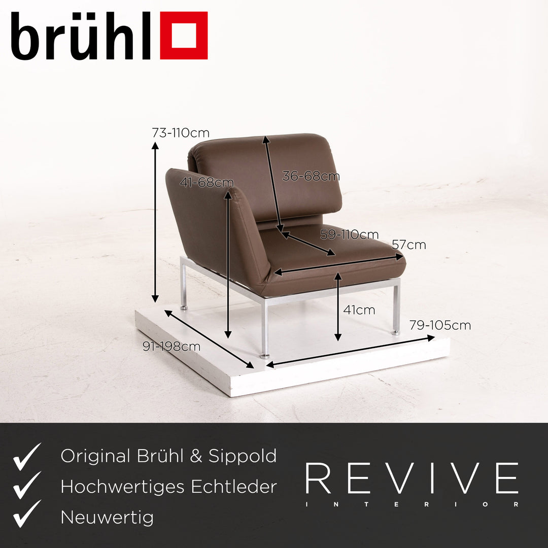 Brühl & Sippold Roro Leder Sessel Braun Liege Funktion Relaxfunktion