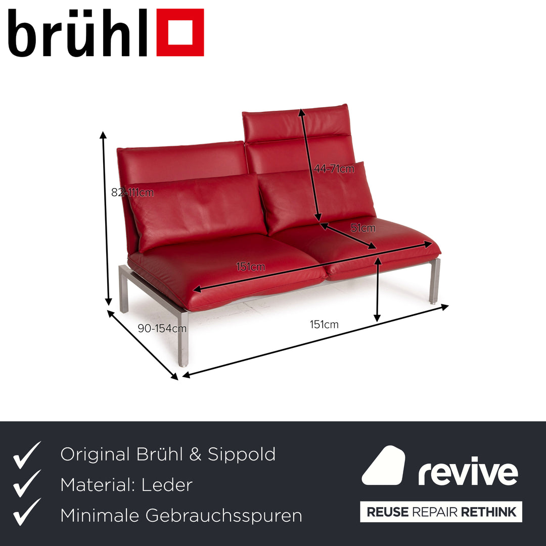 Brühl & Sippold Roro Leder Sofa Zweisitzer Liegefunktion Relaxfunktion